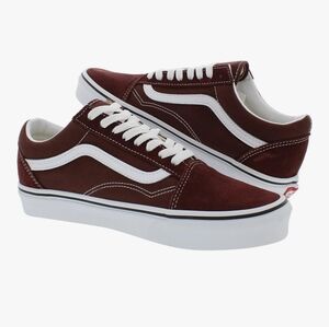 Vans Men's Sneakers in Burgundy and White Mens 6.5 Womans Size 8